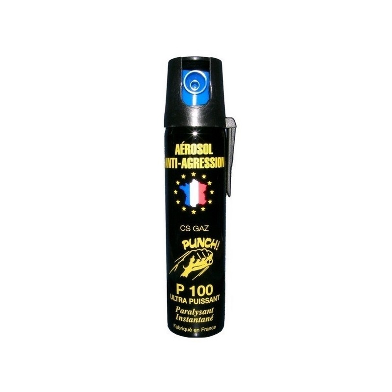 Aérosol lacrymogène PUNCH P100 - Spray GAZ 75 ml à 10,00 €