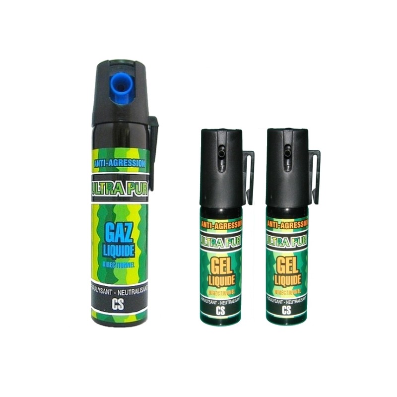 Spray Bombe lacrymogène Anti agression Gaz GEL Poi-vre 25 ML pack